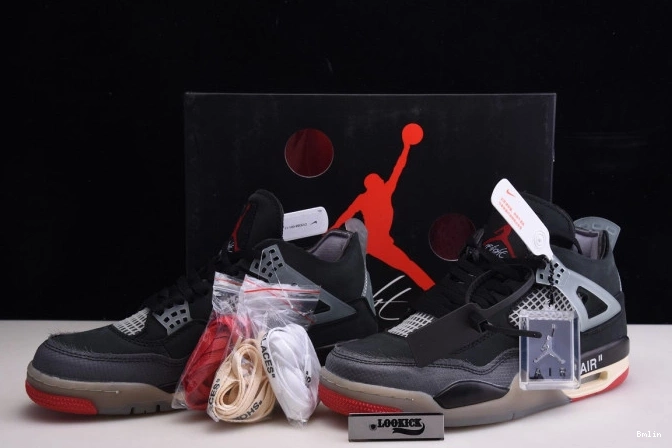 Bmlin Jordan Off 4 x Bred CV9388-001 Retro Air White 0715